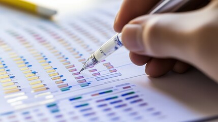 A bioinformatics researcher developing algorithms for genome sequencing, tech office with genomic data, sequencing tools
