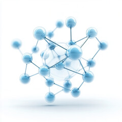 3D illustration of interconnected blue spheres representing network or molecular structure
