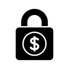 Lock And money icon. Security money bank lock. Vector illustration.