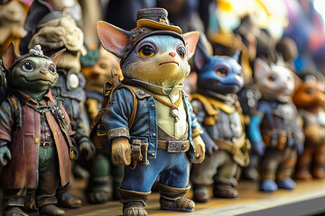 Fototapeta premium Fantasy Animal Figurines in Costume