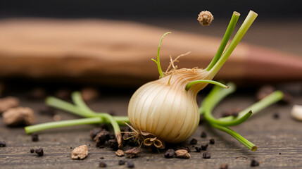 A sprouted onion