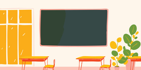 Captivating classroom scene, featuring vibrant elements of education, evokes a sense of tranquility. with a harmonious blend of design, inviting exploration.