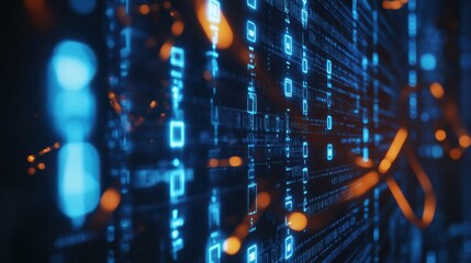 A blockchain engineer implementing decentralized finance solutions, modern tech workspace with decentralized apps and blockchain code visible, High-tech style