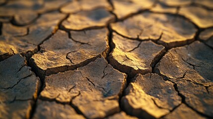 Cracked Dry Earth Close-Up