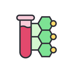 Fototapeta premium Bioengineering colored icons, minimalist vector illustration ,simple transparent graphic element .Isolated on white background