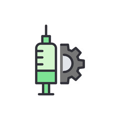 Bioengineering colored icons, minimalist vector illustration ,simple transparent graphic element .Isolated on white background