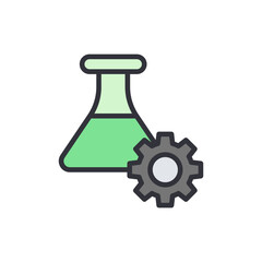 Bioengineering colored icons, minimalist vector illustration ,simple transparent graphic element .Isolated on white background