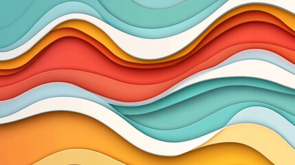 Colorful abstract waves with layered curves
