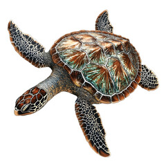 Sea Turtle Stock Photo on white background