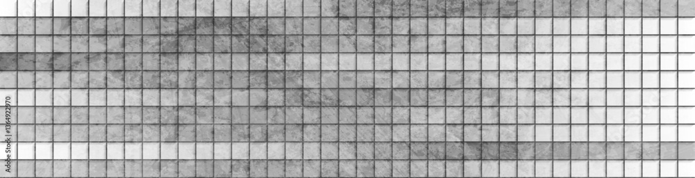Poster grey white minimal mosaic squares abstract geometric grunge background. vector technology banner des