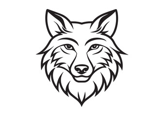 Fototapeta premium Wolf head tattoo silhouette vector