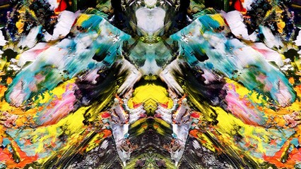 Fototapeta premium Abstract art background . Hand painting artwork on canvas .