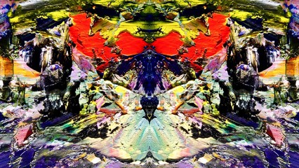 Naklejka premium Abstract art background . Hand painting artwork on canvas .