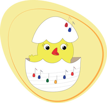 easter chick with musicnotes
