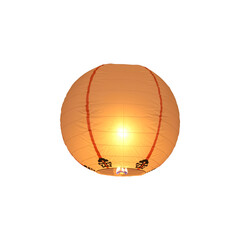 Obraz premium Chinese Flying Lantern PNG – Burning and Isolated on Transparent Background