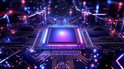 High-Tech Microprocessor Circuit Board