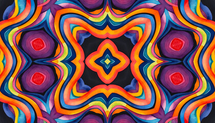 Bright multicolor background with abstract pattern from colorful wavy stripes