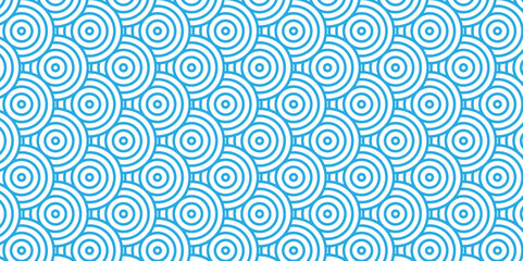 Fototapeta premium Overlapping Pattern Minimal diamond geometric waves spiral transparent and abstract circle wave line. blue seamless tile stripe geometric create retro square line backdrop pattern background.