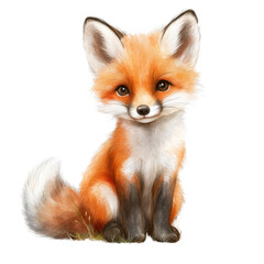 Cute and Playful Fox Isolated on a Transparent Background