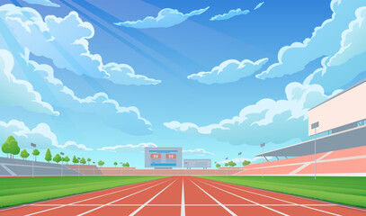 Sport stadium with running track
