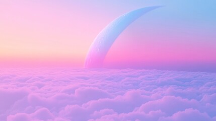 Pastel Alien Sky Above Clouds