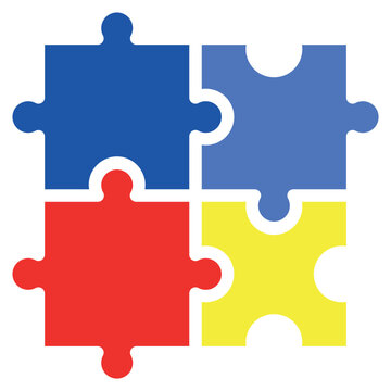 Padr&atilde;o Colorido de Pe&ccedil;as de Quebra-Cabe&ccedil;a &ndash; vetor para Conscientiza&ccedil;&atilde;o do Autismo, Colorful Puzzle Pattern &ndash; Autism Support