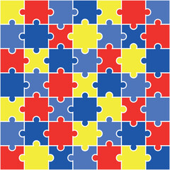 Padr&atilde;o Colorido de Pe&ccedil;as de Quebra-Cabe&ccedil;a &ndash; Fundo para Conscientiza&ccedil;&atilde;o do Autismo, Colorful Puzzle Pattern &ndash; Autism Support Background