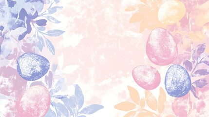 Pastel Easter Eggs Floral Frame.