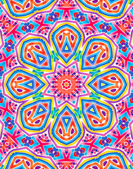 Kaleidoscopic background with bright abstract colorful pattern