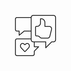 Chat feedback thumbs up icon vector sign