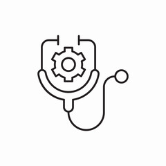 Medical stethoscope gear health icon vector sign