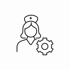 doctor medic gear icon vector sign