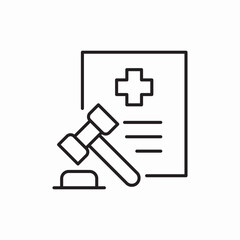 justice hammer medical document icon vector sign