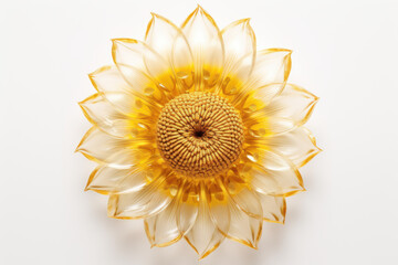 Fototapeta premium A vibrant sunflower showcasing its bright yellow petals and intricate center JPG by Generative A.I.