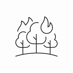 forest fire danger warning icon vector sign