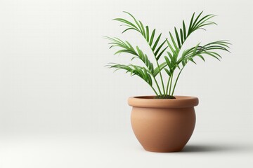 Potted Green Houseplant on a Transparent White Background