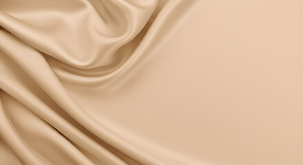 Fototapeta premium champagne gold satin fabric with smooth, flowing folds and a silky texture