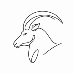 Obraz premium Minimalist One Line Goat Illustration Modern Animal Artwork in Simple Outline Style