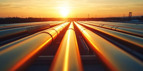 Obraz premium Moving CO2 via industrial pipelines to underground storage is essential for carbon sequestration and combating climate change
