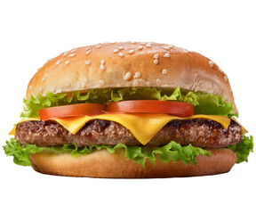 cheeseburger isolé sur un fond blanc