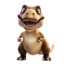 Fototapeta premium Cute Baby T-Rex Dino Image on white background