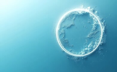 A futuristic design featuring a circular interface with digital elements around it, perfect for technology, innovation, or modern interface concepts. It has a clean, high-tech feel