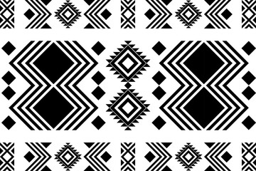 Black and white , Geometric, seamless,pixel traditional ethnic, thai pattern, fabric pattern for textiles, rugs, wallpaper, clothing, sarong, batik, print, background, cover, illustration, vector.