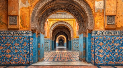 Obraz premium Islamic architecture, intricate arches and patterns