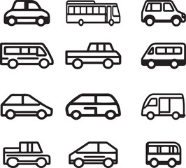 Fototapeta premium Car icon. Transportation. Transport icon set. 
