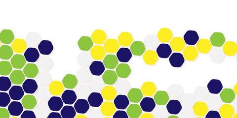 Retro geometric hexagon seamless pattern. Abstract colorful hexagon background vector design.