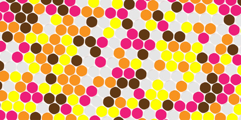 Retro geometric hexagon seamless pattern. Abstract colorful hexagon background vector design.