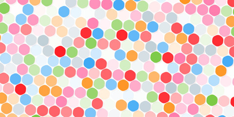 Retro geometric hexagon seamless pattern. Abstract colorful hexagon background vector design.