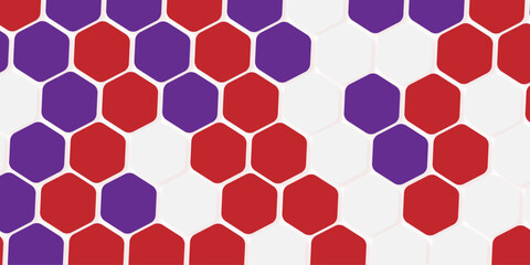 Retro geometric hexagon seamless pattern. Abstract colorful hexagon background vector design.
