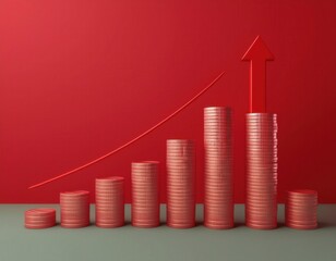 Red Upward Trend Chart